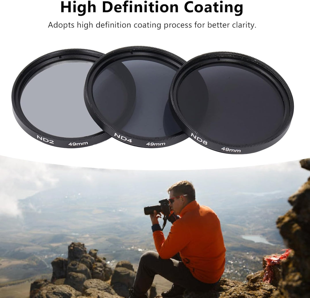 ND-Filterset, mit ND2-Filter, ND4-Filter und ND8-Filter, HD-Mehrschichtbeschichtung, Anti-Überbelich