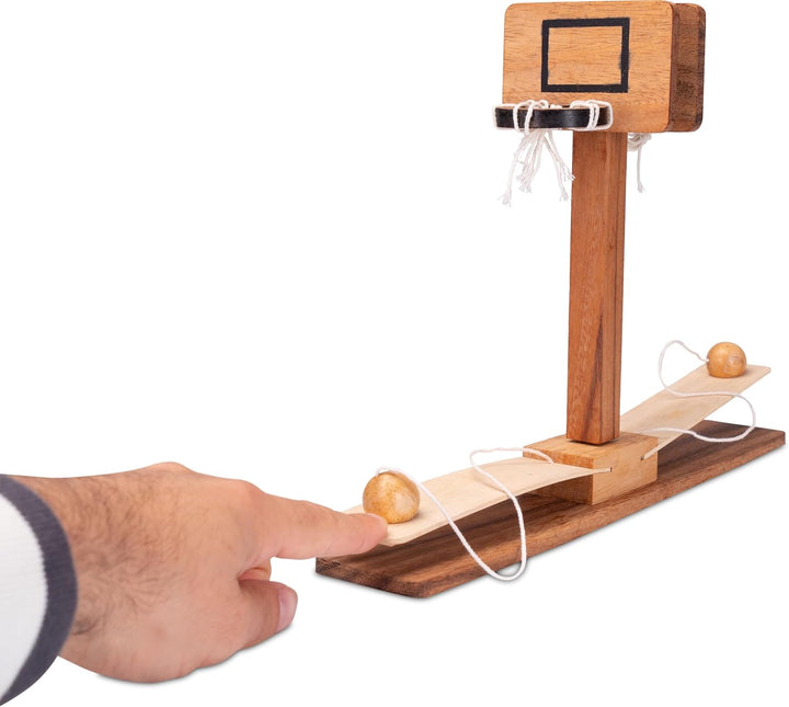 LOGOPLAY Basketball für 2 Spieler- Geschicklichkeitsspiel aus Holz - Montessori, 2 Spieler