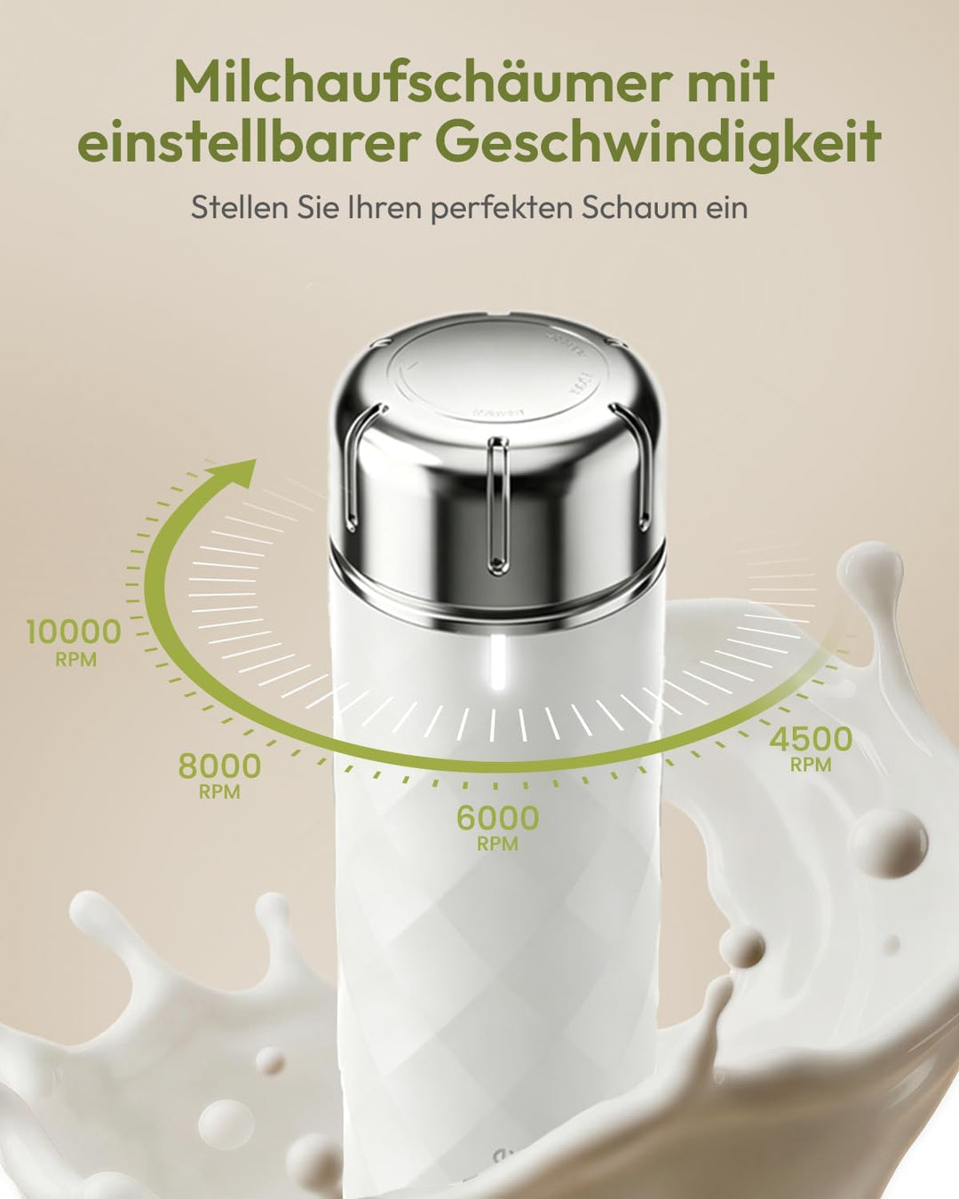 Maestri House Milchaufschäumer Mit Stufenloser Geschwindigkeitsregelung, Usb Aufladbar Milchaufschäu