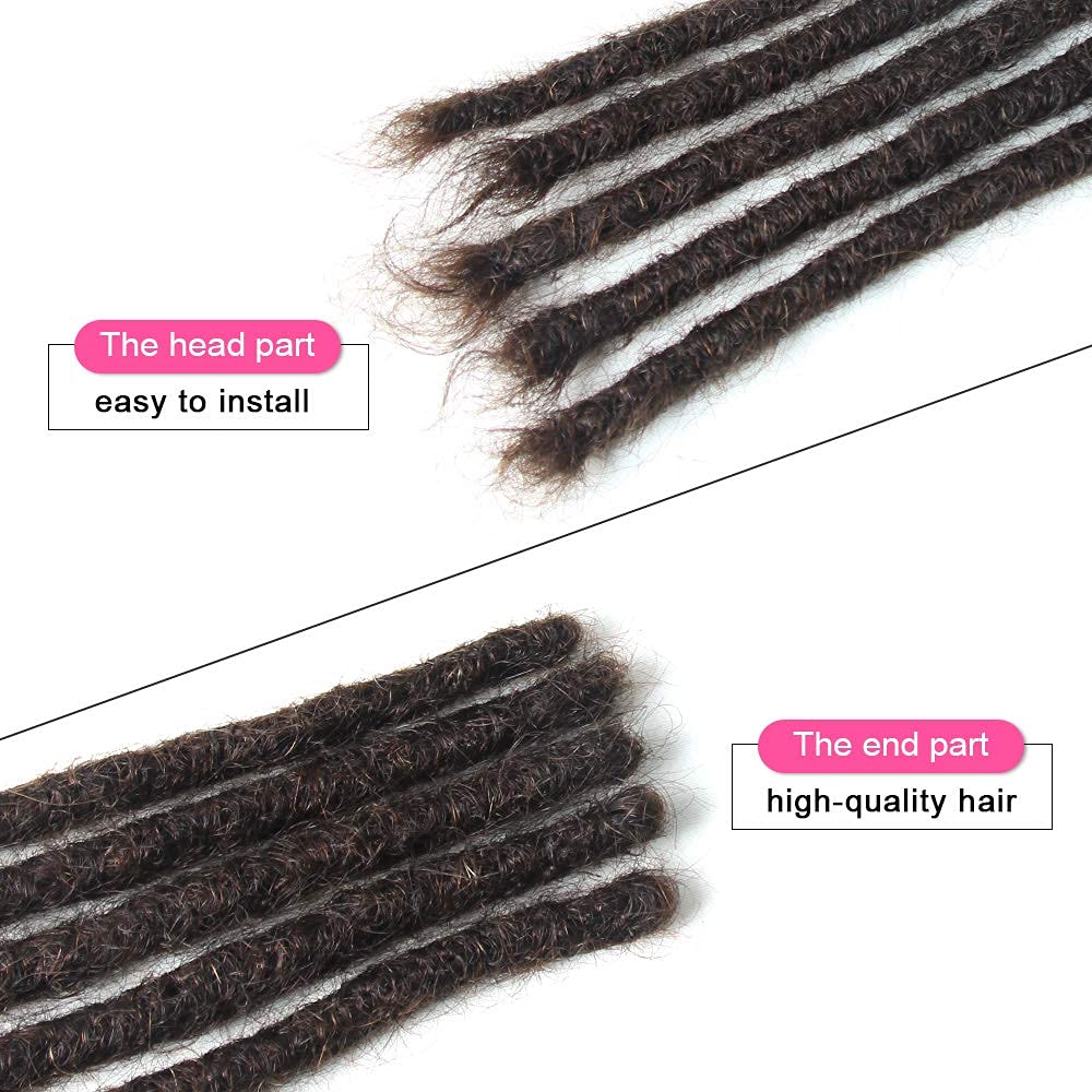 Echthaar Dreadlock Extensions 20 Stränge Handgemachte Crochet Echthaar Loc Extensions (8 Zoll, Breit