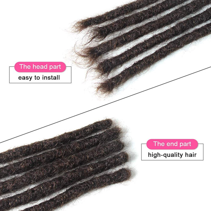 Echthaar Dreadlock Extensions 20 Stränge Handgemachte Crochet Echthaar Loc Extensions (8 Zoll, Breit