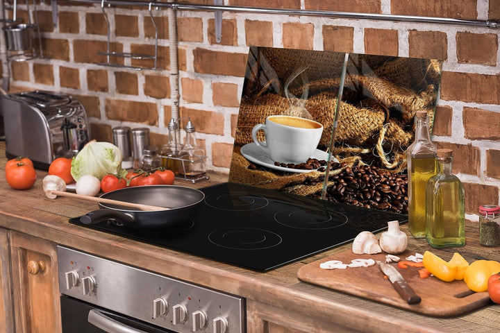 TMK ArtDeko Herdabdeckplatten Set 75x52 cm Ceranfeld Abdeckung Glas Spritzschutz Abdeckplatte Glaspl