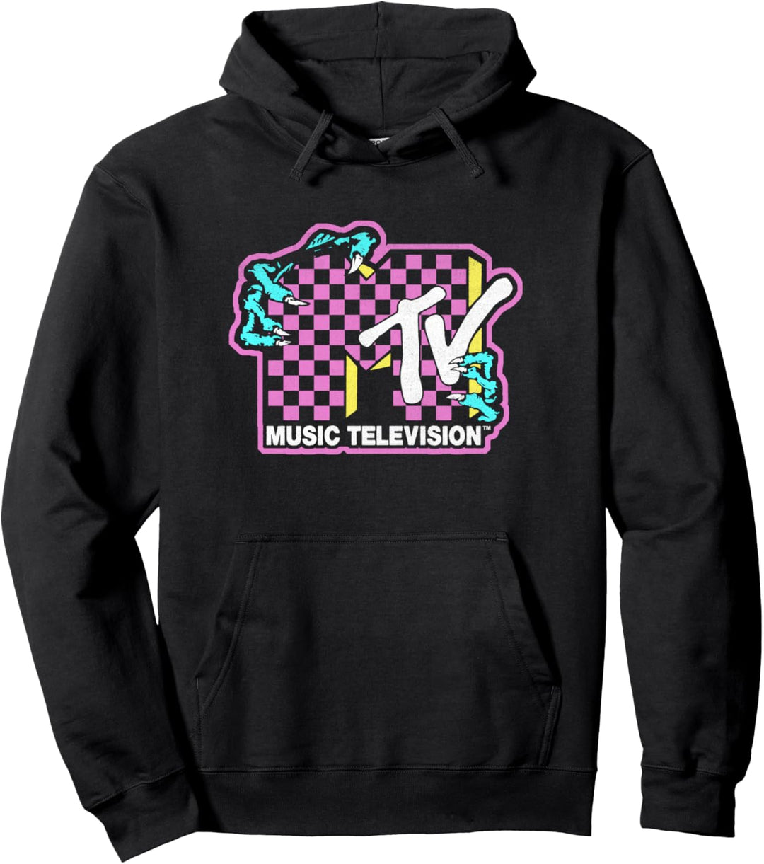 MTV Checkered Zombie Hands Pullover Hoodie
