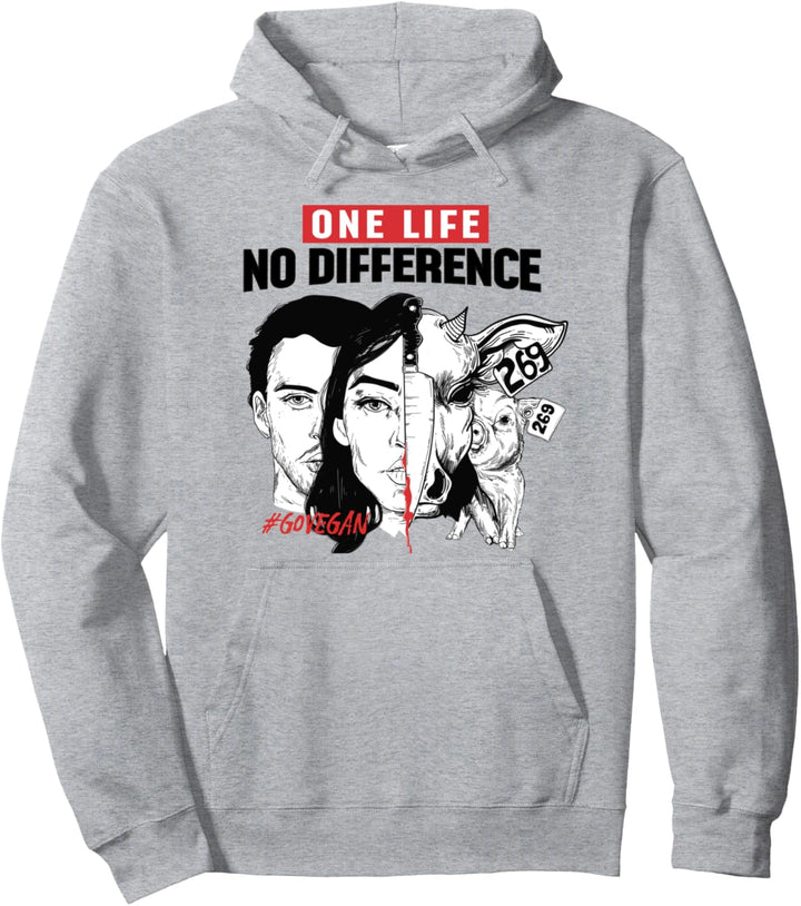 One Life Animal Rights Tierrecht Veganer Tierschutz Go Vegan Pullover Hoodie