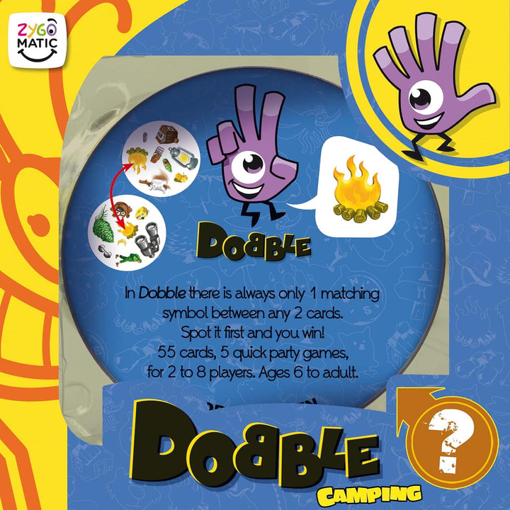 Asmodée Dobble Camping Kartenspiel, ab 6 Jahren, 2–8 Spieler, Spieldauer 15 Minuten, (in englischer