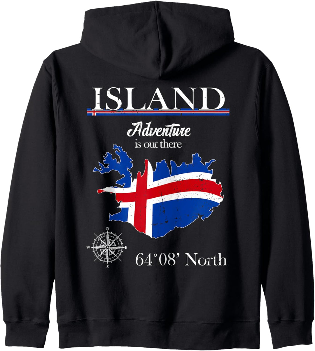 Island – Adventure Is Out There – Island-Flagge Kapuzenjacke