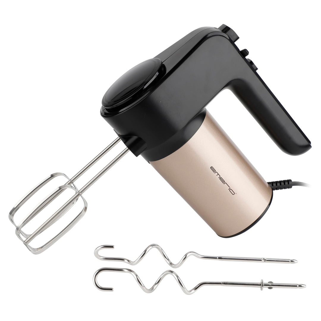 EMERIO elektrischer Handmixer Handrührer Mixer Handrührgerät | 400 Watt | 6 Geschwindigkeiten & Turb
