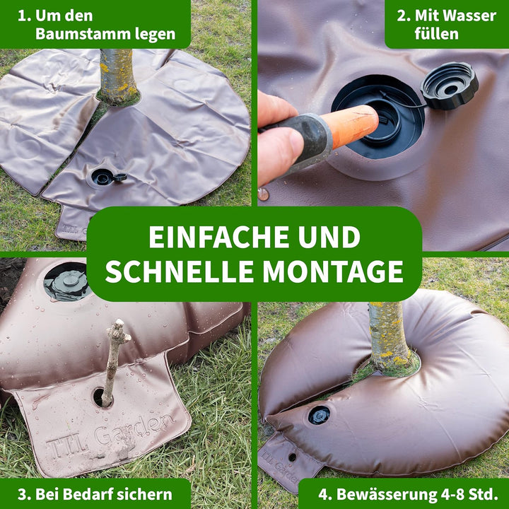 TTL GARDEN Bewässerungsring 75L - Baumring Baumbeutel 75 Liter zur Tröpfchenbewässerung für Sträuche
