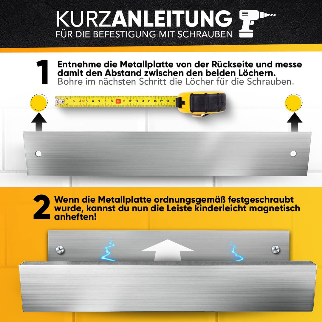 Loco Bird Magnetleiste Messer 40cm - extra starker Magnet - selbstklebend mit 3M VHB Klebeband - Mes