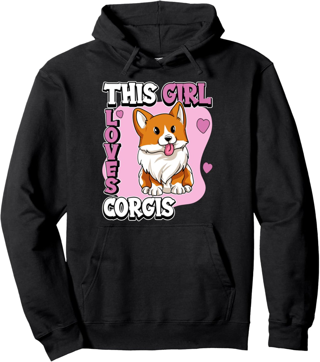 Mädchen This Girl Loves Corgis Corgi Pullover Hoodie