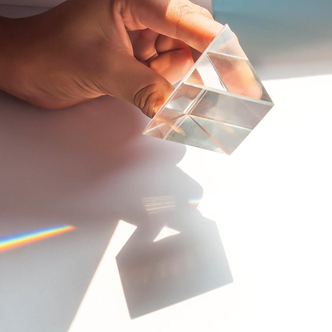 4 Stück Optisches Glasprisma 30x30x30mm Kristall Prismenwürfel für Physikexperimente Schüler und Pro