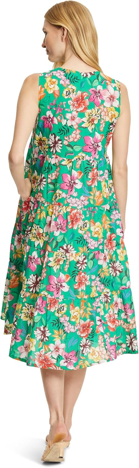 Damen Kleid, 34 Dark Green/Pink
