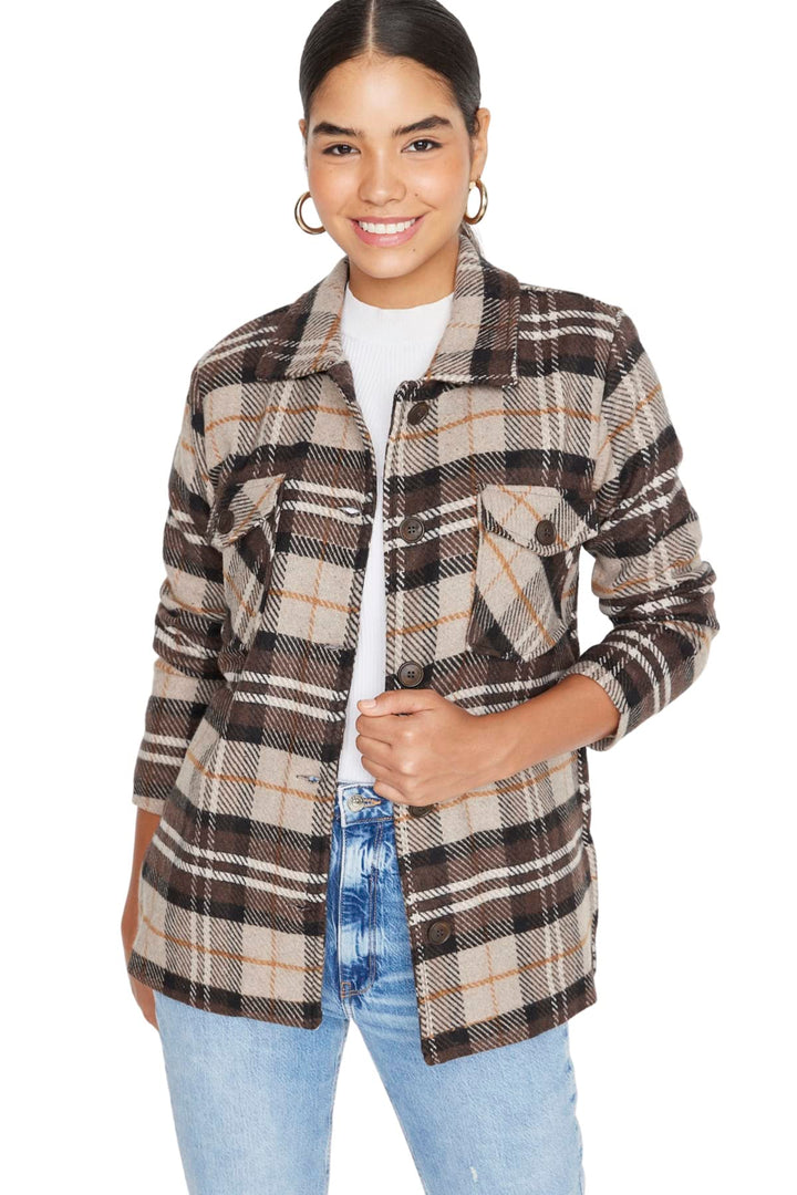 TRENDYOL Classic Coat - Black - Regular 34 Brown, 34 Brown