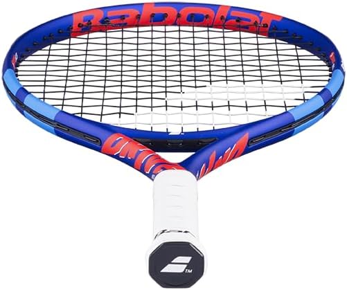 Babolat, Tennisschläger Modell Drive Junior, Einheitsgrösse, Blau/Rot, Leicht, Griff für kleine Händ