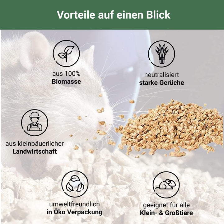 Jumbogras Kleintier-Einstreu Pellets aus Miscanthus/Elefantengras für Hasen Kaninchen Maus Vogel Mee