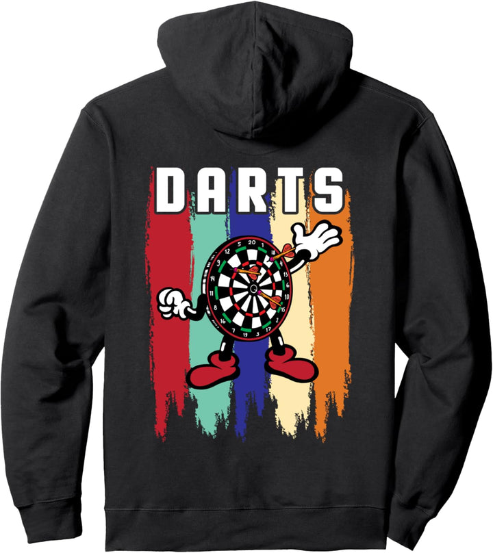 Lustige Comic Dartscheibe mit Dartpfeilen Dartspieler Pullover Hoodie