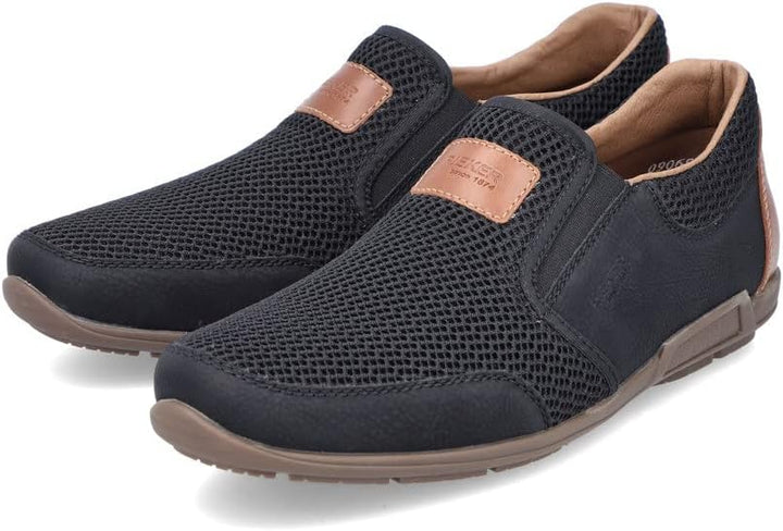 Rieker Herren Slipper 09069, Männer Slip On 44 EU Schwarz 00, 44 EU Schwarz 00