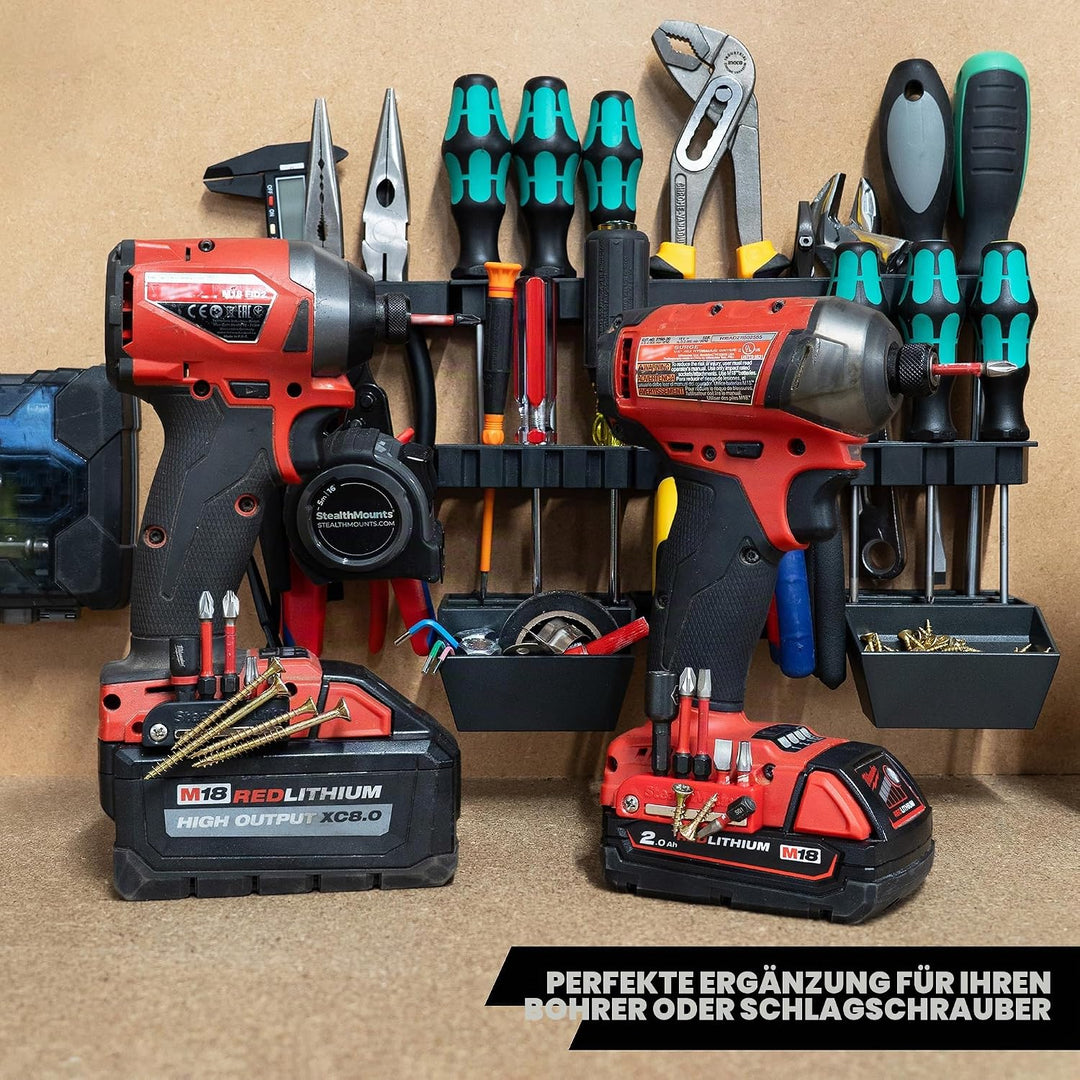 StealthMounts Rot Milwaukee M18 magnetischer Bit-Halter | Bit Organizer für Bohrer | Idealer Bit-Hal