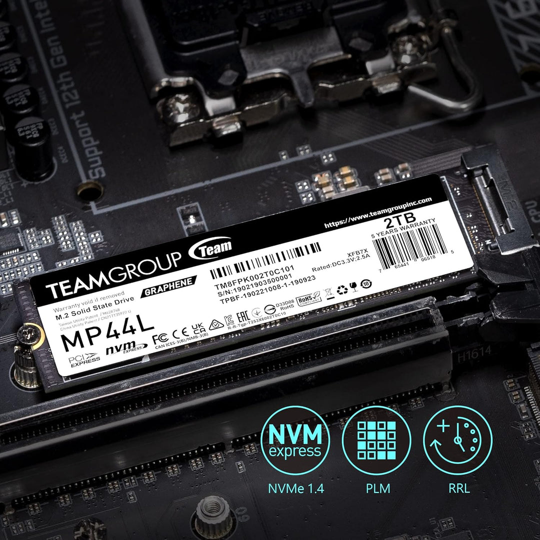 TEAMGROUP MP44L 2TB SLC Cache NVMe 1.4 PCIe Gen 4x4 M.2 2280 Laptop & Desktop SSD (R/W Geschwindigke
