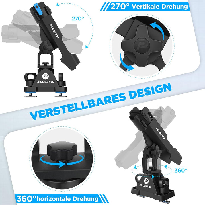 PLUSINNO Angelrutenhalter für Boote, Angelausrüstung mit vergrössertem Clip, innovatives Design in D