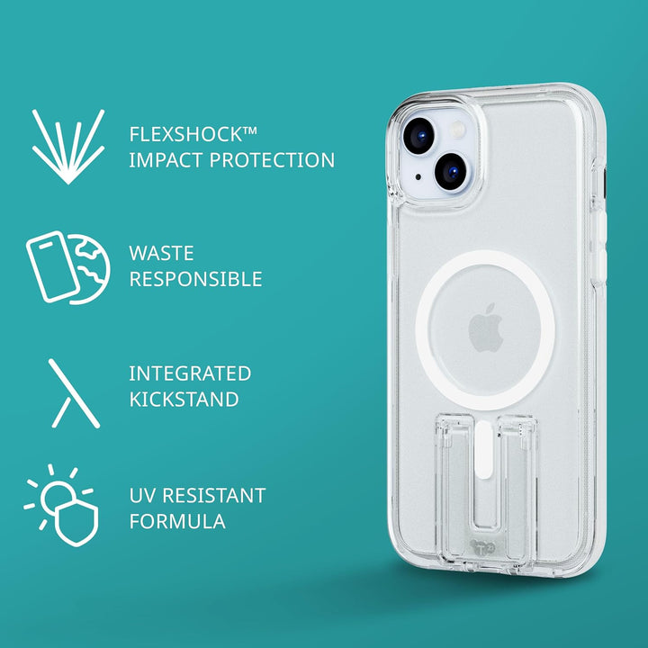 Tech21 Evo Crystal Kick Hülle für iPhone 15 Plus - Kompatibel mit MagSafe - Impact Protection Case -