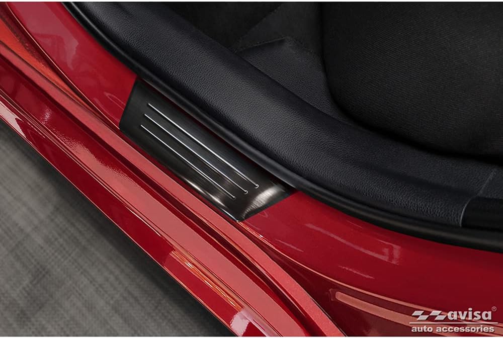 Avisa Black INOX Door sill Protectors Compatible with Toyota Yaris 2020- excl. GR - 'Special Edition