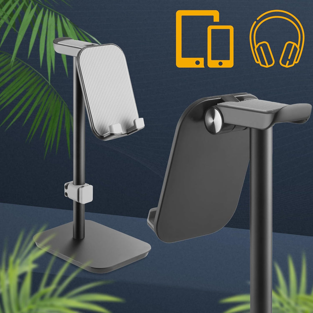 RICOO Headset Handy Halterung Kopfhörer Schreibtisch Ständer Kopfhörerständer Handyständer HH013 Stu