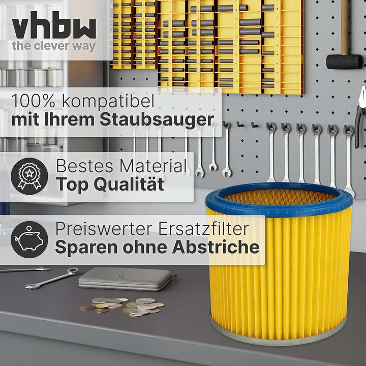 vhbw 2x Faltenfilter kompatibel mit Metabo AS 8000 Staubsauger