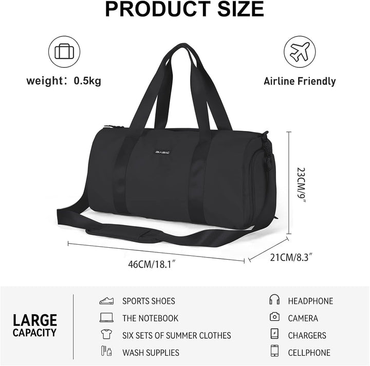 Sport Duffel Bag Damen, Sporttasche mit Nassfach & Schuhfach Reise Duffel Bags Übernachtungstasche L