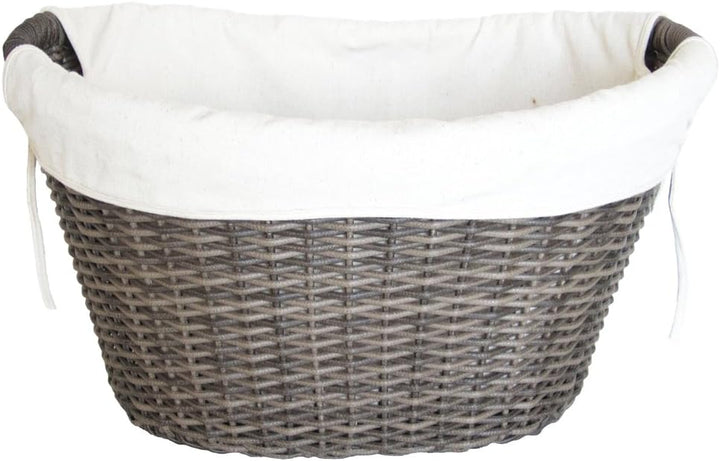 Habau 2681 Holzkorb aus Polyethylen mit Metallrahmen, Grau, 63,5 x 44,5 x 30