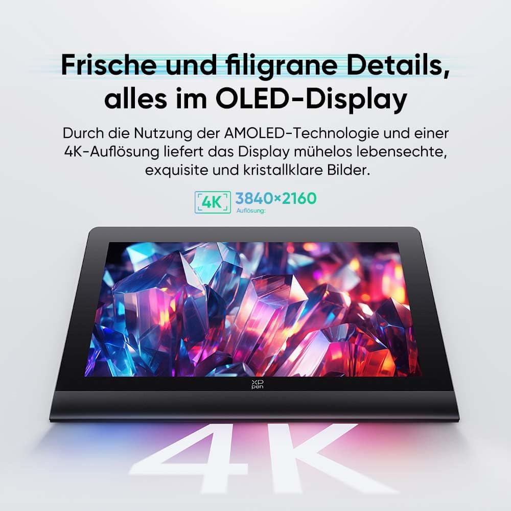 XPPen Artist Ultra 16 Grafiktablett mit Display für PC - 15,6 Zoll OLED 4K