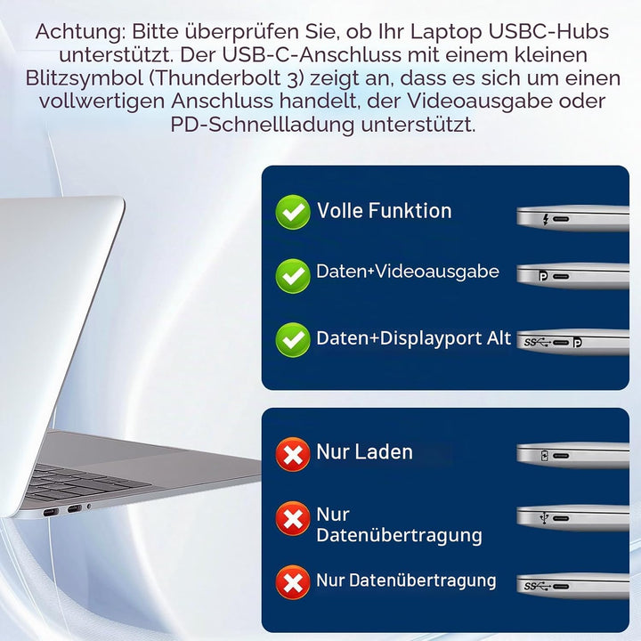USB C Hub 2 HDMI 4K PD100W 4 USB A/C 3.0/2.0, 7 IN 1 Docking Station USB C Adapter Dockingstation La