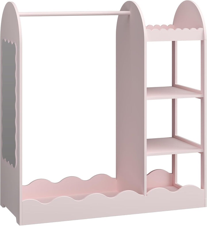 [en.casa] Kindergarderobe stehend Vestnes Kinder Kleiderschrank mit Spiegel und Kleiderstange 100 x