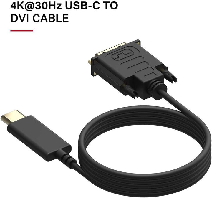 Upgrow Kabel USB Typ C-auf DVI, 4K bei 30 Hz, Thunderbolt-auf-DVI-Kabel, 1,8 m, USB-Typ-C-auf-DVI-Bu