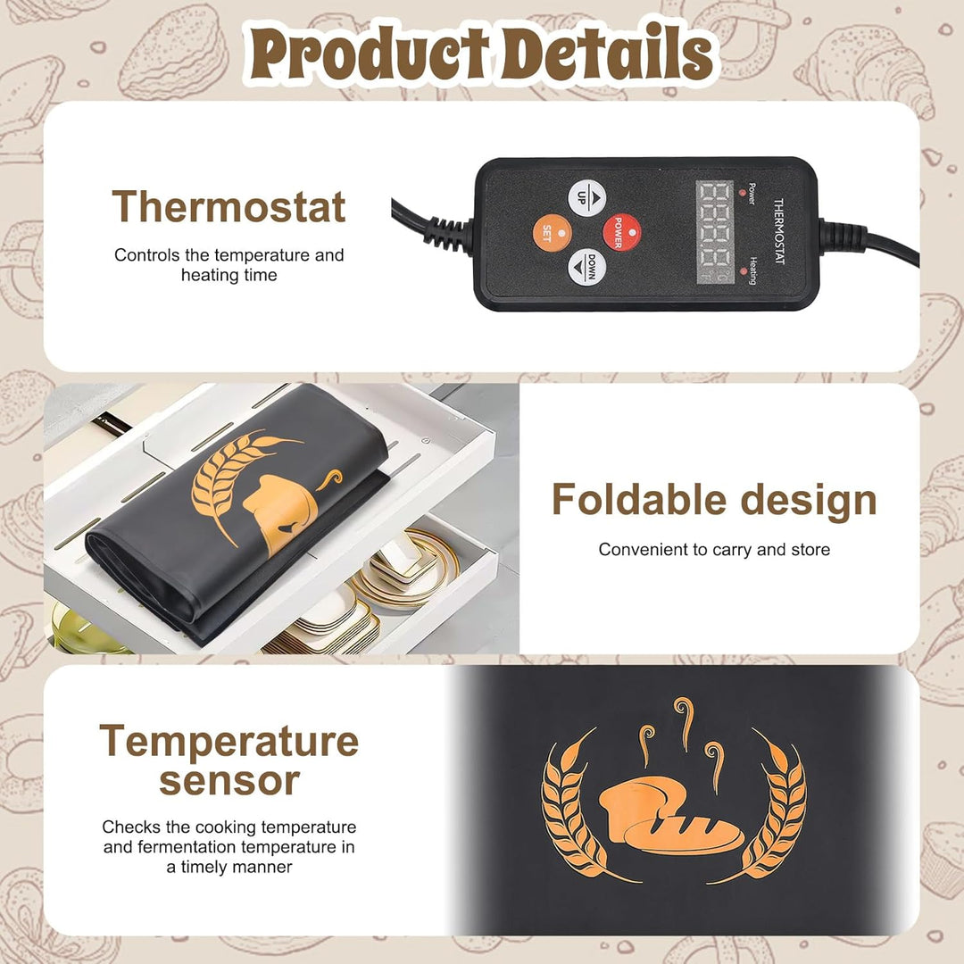 Brot Heizmatte Brotwarmmatte Gärmatte, Joghurtbacken Sauerteig Wärmer Brot Teig Wärmematte, Einstell