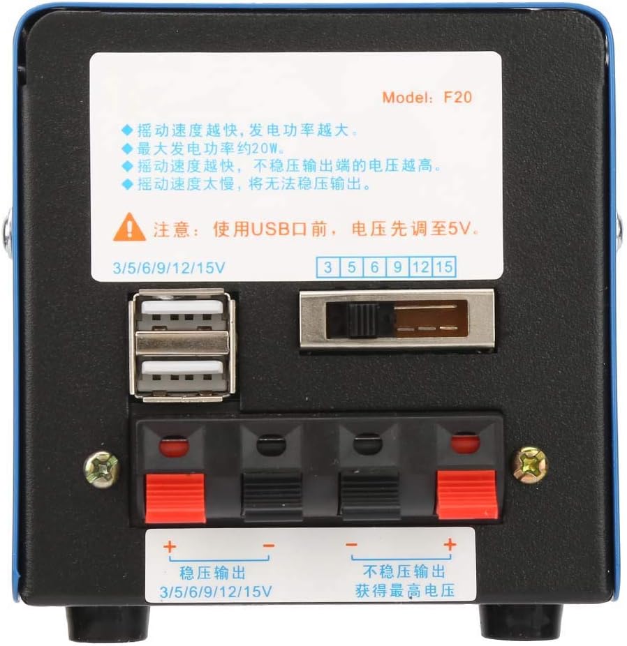 Kurbelgeneratoren Handkurbel-Generator 20W 2000 U/min Tragbarer USB Ladenotfall-Dynamotor für Outdoo
