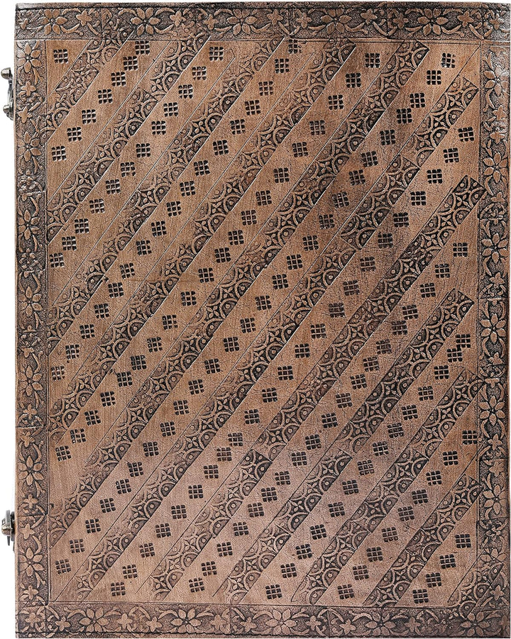 OVERDOSE Hand Embossed Stone Vintage Leather Journal - Handmade Antique Stone Journal For Students &