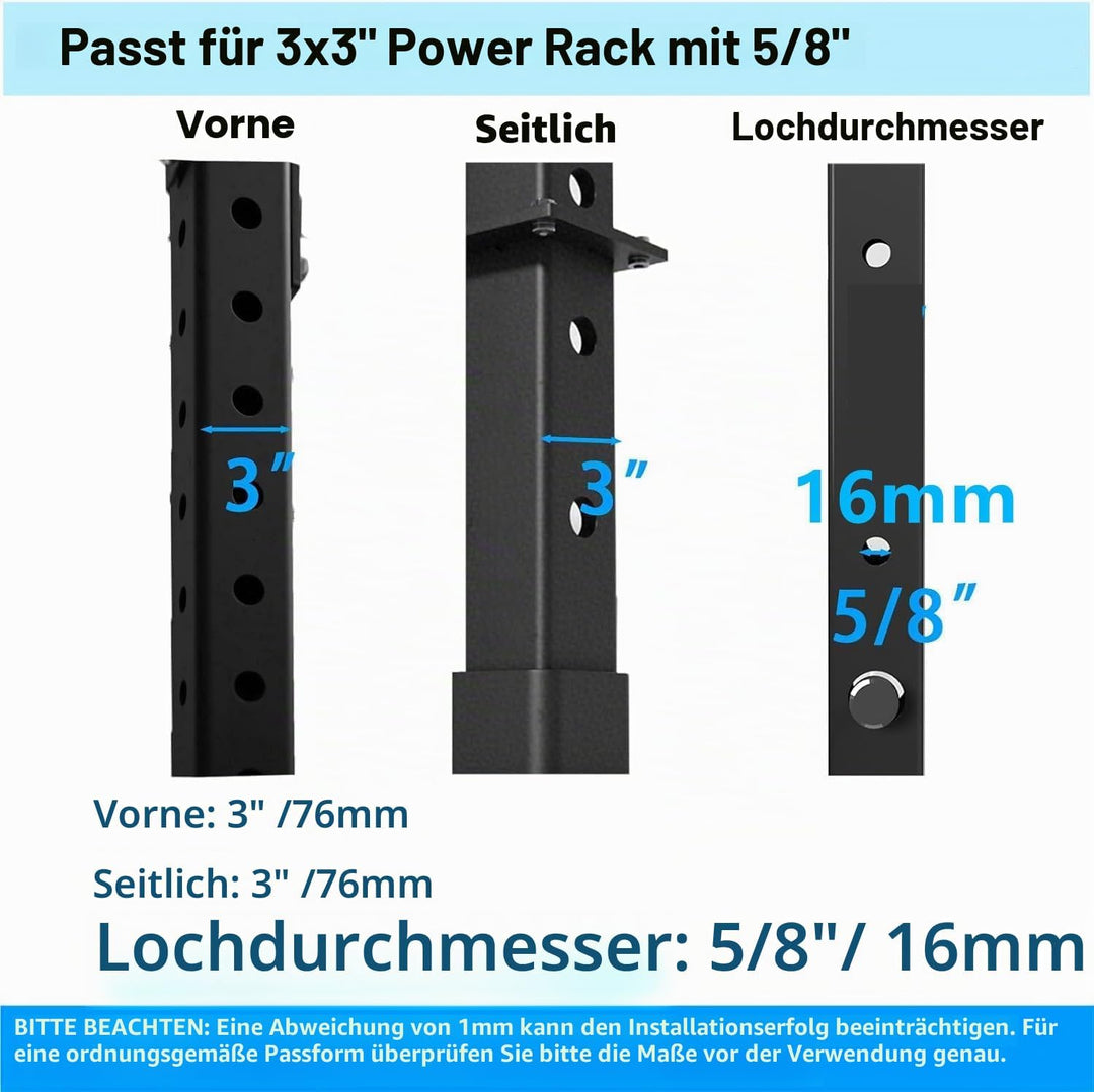 J Bryant Langhantelhalter für 3x3 &amp; 2x3 Power Racks - Ohne Bohren, Robuste Stahlstangenaufbewahrung