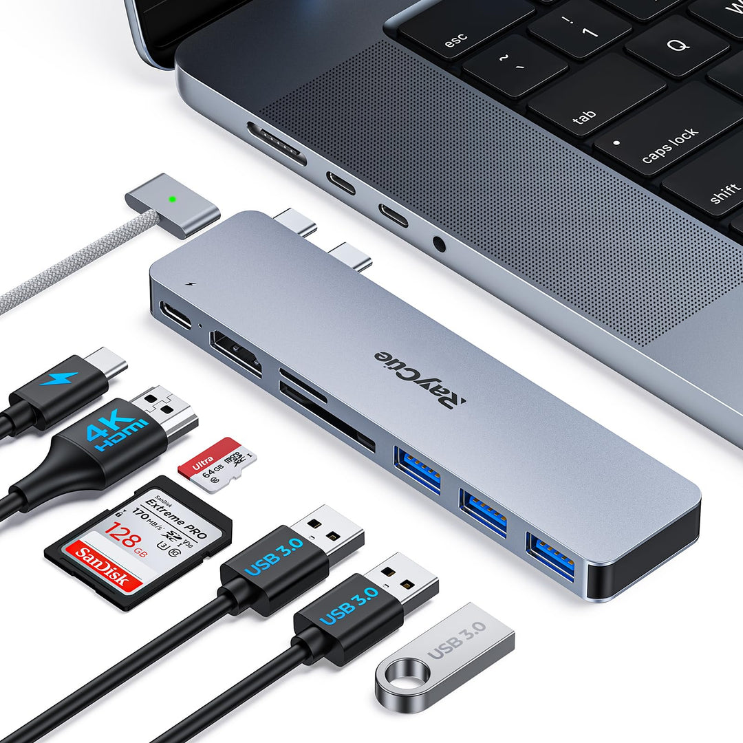 RayCue USB-C Hub HDMI für MacBook Pro/Air M1/M2 (2021-2023) – 4K HDMI Adapter, 3X USB-A 3.0, Thunder