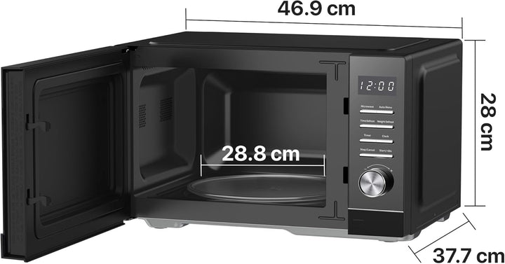 HMW-MD25DMRBK Mechanischer Mikrowellenherd, 25 l, 800 W Aufsatz-Mikrowelle mit 5 Leistungsstufen, Ti