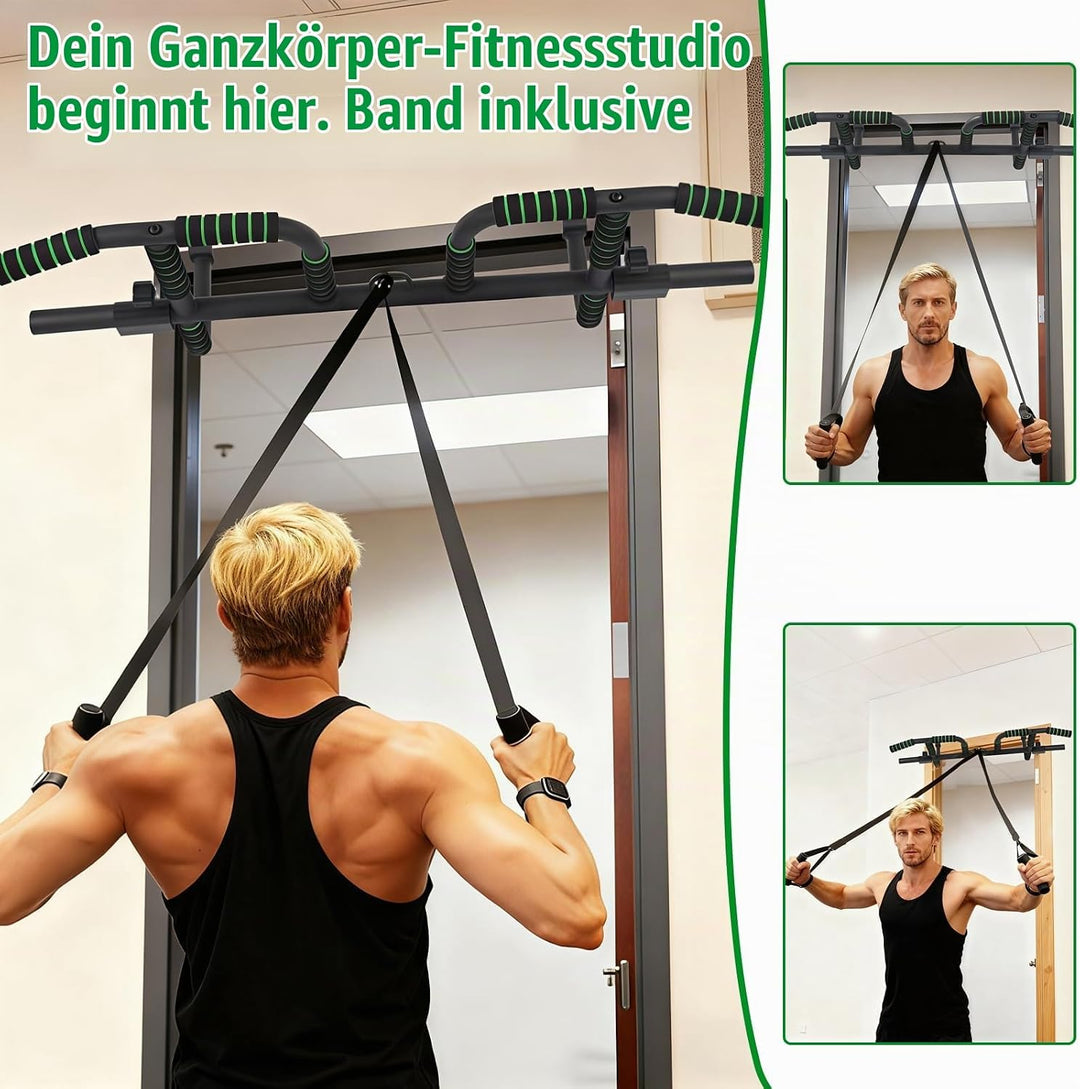 Klimmzugstange Türrahmen Ohne Schrauben, Pull Up Bar Door Frame mit 10 Griffpositionen für Vielseiti