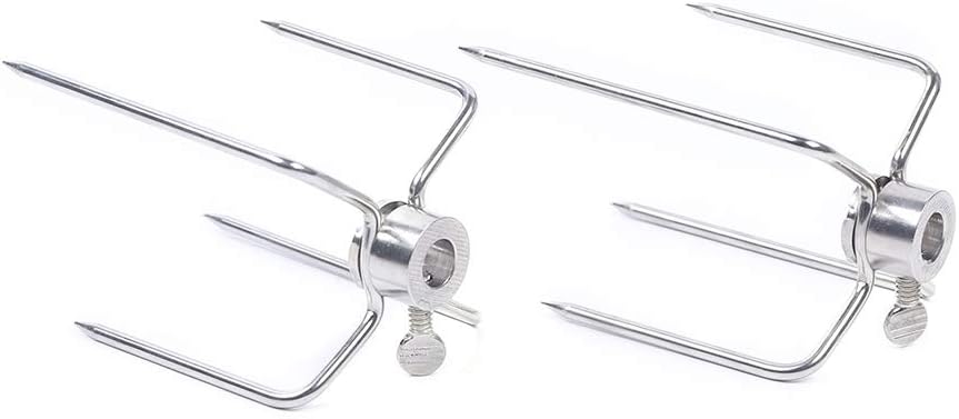 Elektrischer Grillspiess Set mit Motor | Edelstahl-Drehspiess 220-240V für Gas-/Holzkohlegrills | Un