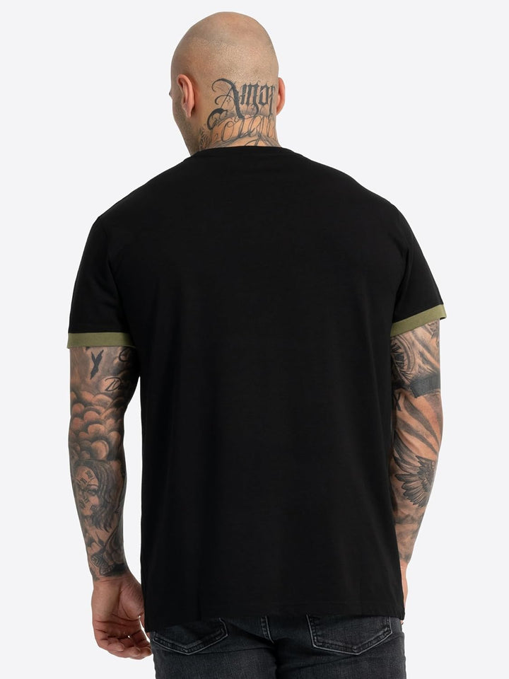 Lonsdale Herren Townhead T-Shirt M Black/Olive, M Black/Olive