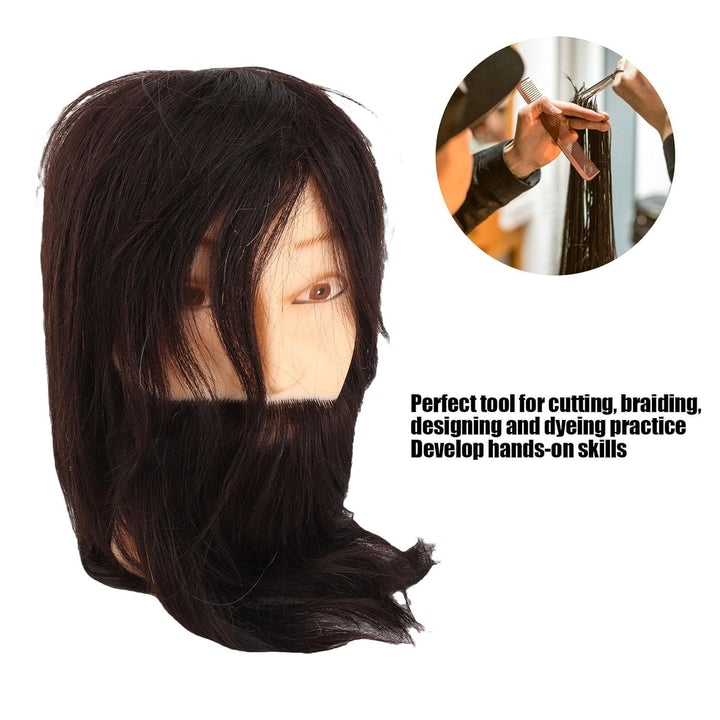 Salon Männlicher Schaufensterpuppenkopf, Echthaar, Übungsfriseurtrainingskopf, Schaufensterpuppenkop
