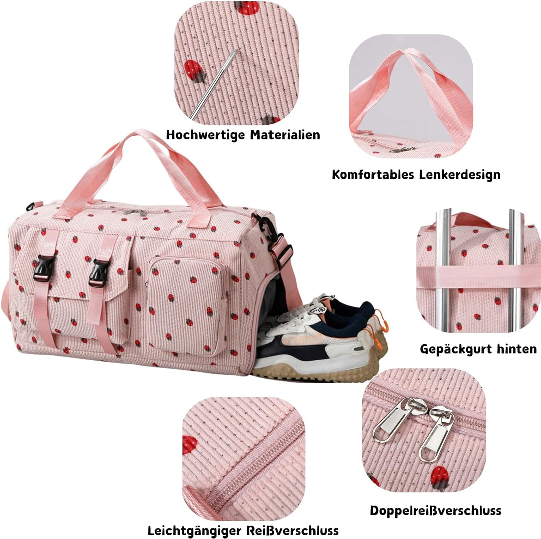 Sporttasche Kinder Mädchen Reisetasche Jungen Damen mit Schuhfach Reisetaschen Weekender Travel Bag