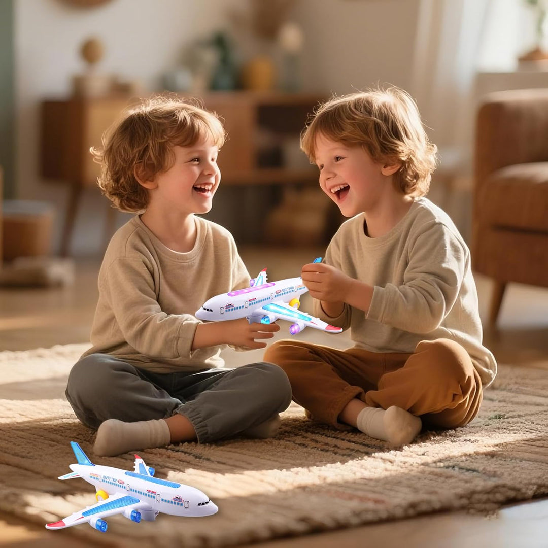 Flugzeug Spielzeug für Kinder ab 3 Jahren – Elektrisches Flugzeug mit Blinkenden LED-Lichtern & Soun