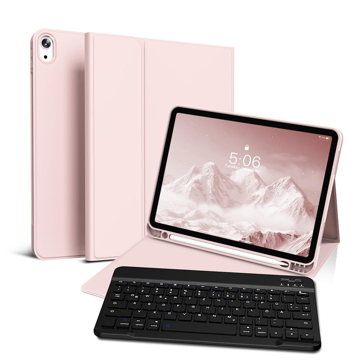 Hülle mit Tastatur für iPad Air 11 Zoll M3/M2, iPad Air 7 6 5 4 (2025/2024/2022/2020) 10,9 Zoll, Sof