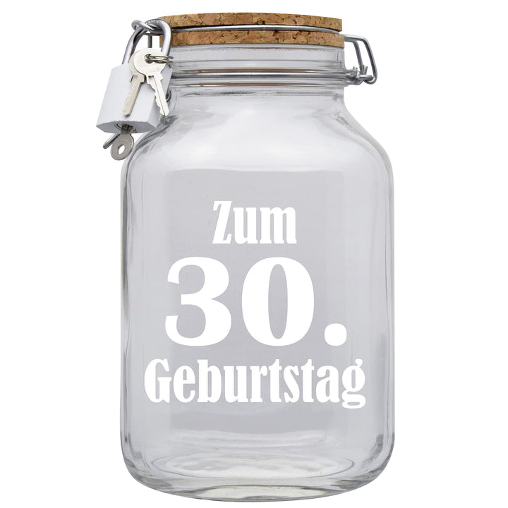 Spardose Zum 30. Geburtstag Geld Geschenk Idee Transparent XXL