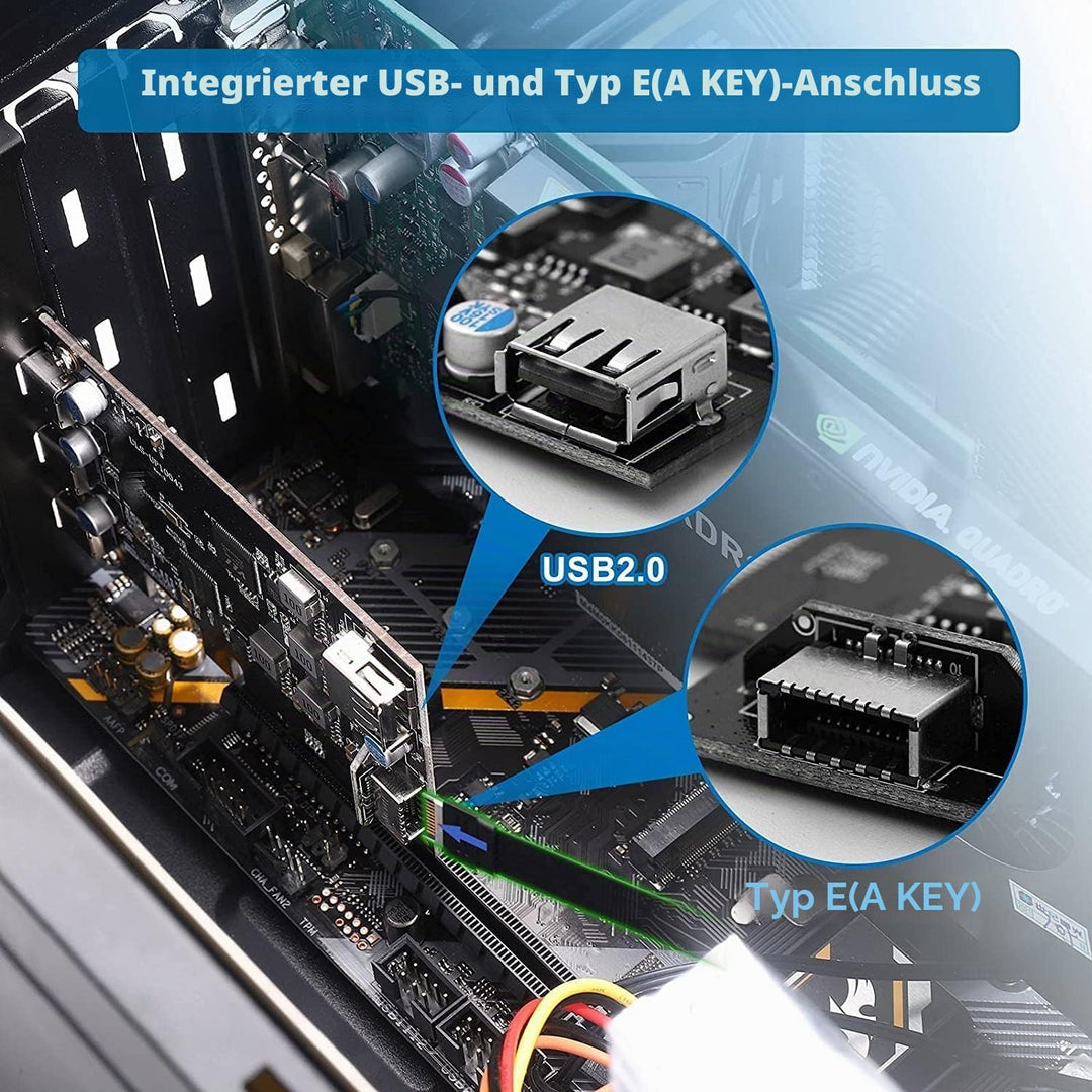 USB C PCIe-Erweiterungskarte 5 Anschlüsse, PCIe 4X to USB 3.2 gen2 10 Gpbs mit 3 USB C & 2 internen