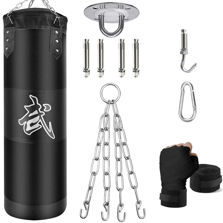 Boxsack Set Heavy Duty Punchingsäcke UNGEFÜLLT, Hängende Boxing Bag für Erwachsene Kinder, Punching